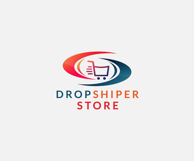 Drop shipping logo design template illustration