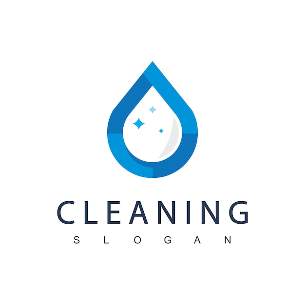 Drop Water Logo Cleaning Concept Icon