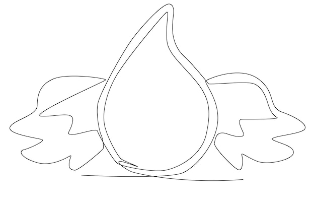 A drop of water with wings one line art