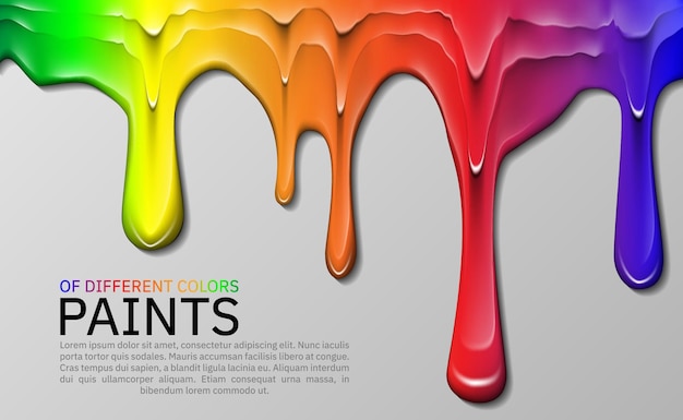 Drops of paint in different colors Abstract vector illustration