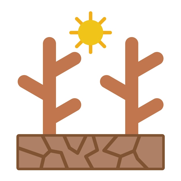 Drought Glyph Solid Black Illustration