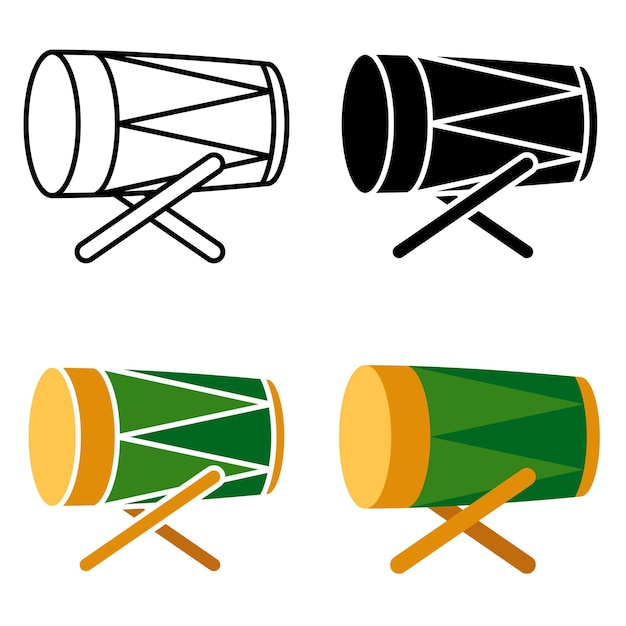 Drum in flat style isolated