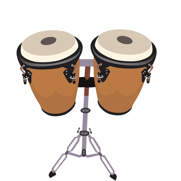 Drum set music instrument cartoon vector illustration