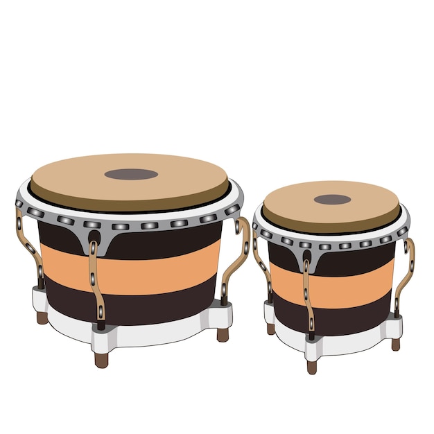 Drum set music instrument cartoon vector illustration