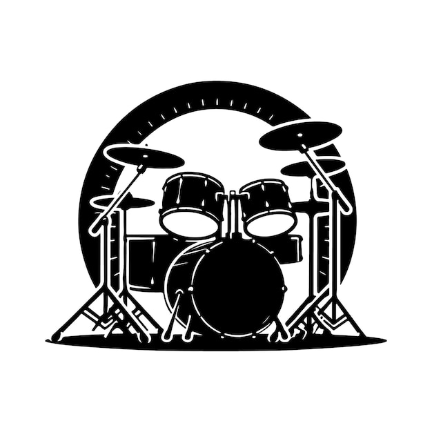 Drum Set silhouette vector illustration