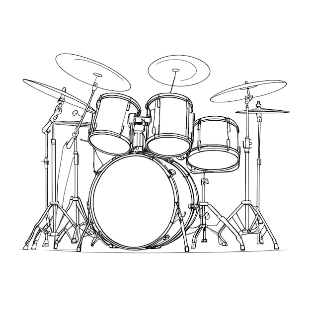 Vector a drum set with a drum set on it