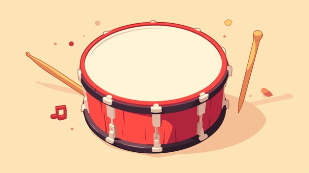 Vector a drum set with a drum set and a wooden spoon