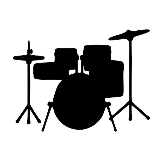 Drummer silhouette acoustic drum kit silhouette trap set percussion musical instrument