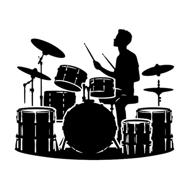 Drums Silhouette vector illustration