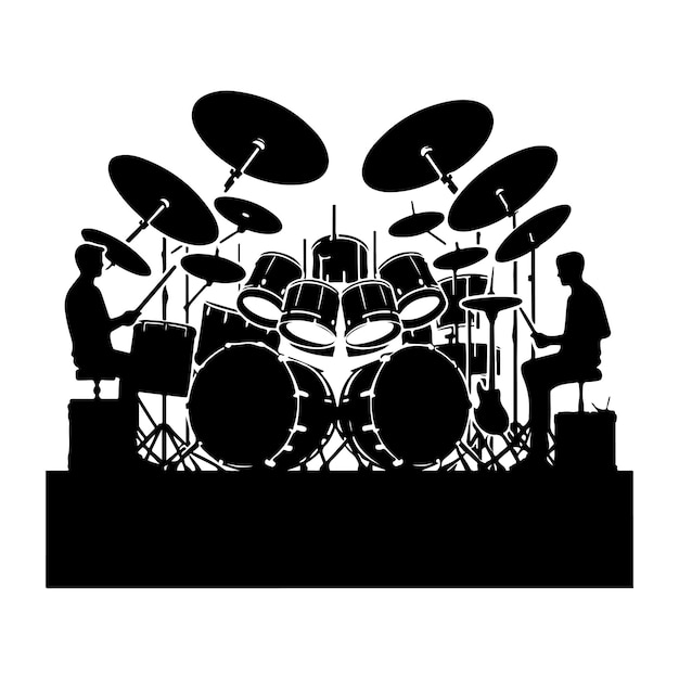 Drums Silhouette vector illustration