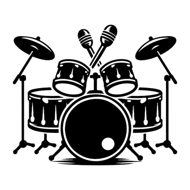 Drums Silhouette vector illustration