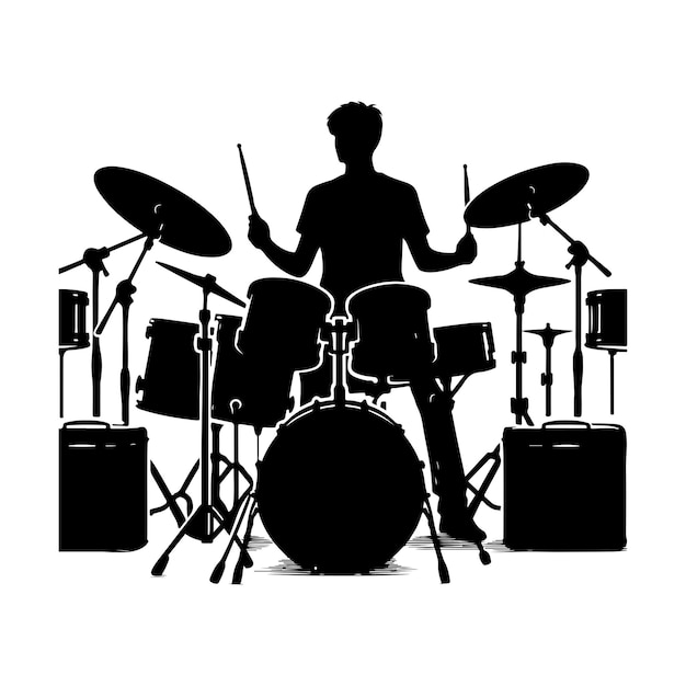 Drums Silhouette vector illustration