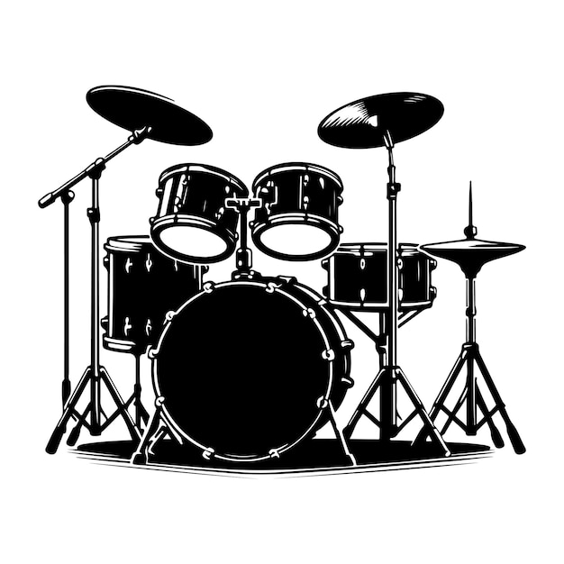 Vector drums silhouette vector illustration