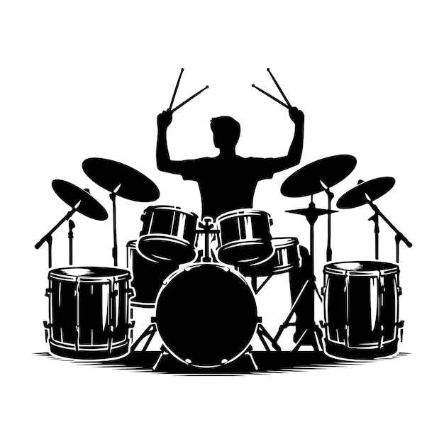 Drums Silhouette vector illustration