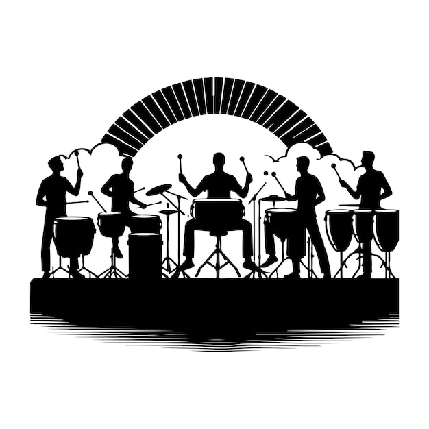 Drums Silhouette vector illustration