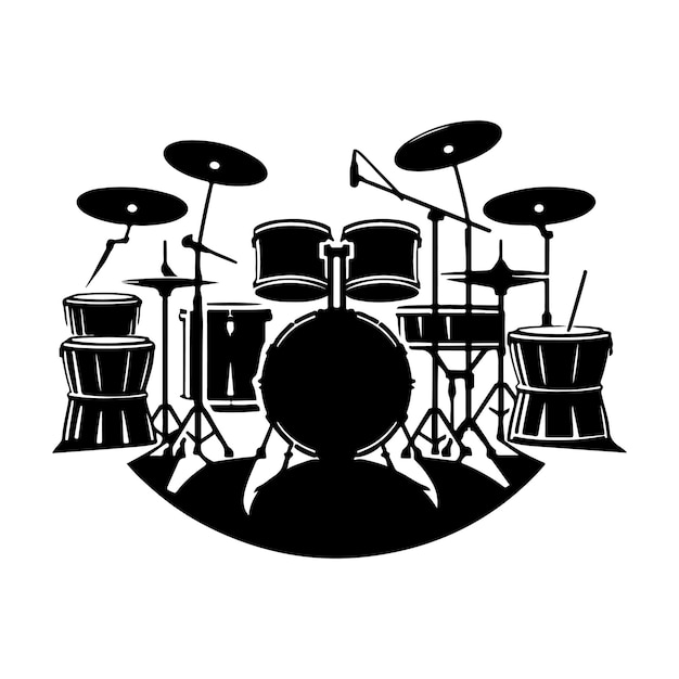 Drums Silhouette vector illustration