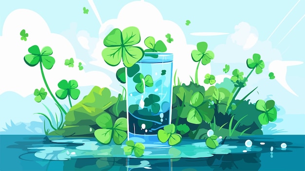 Drunk Clover 2D Flat Cartoon Vector Illustration