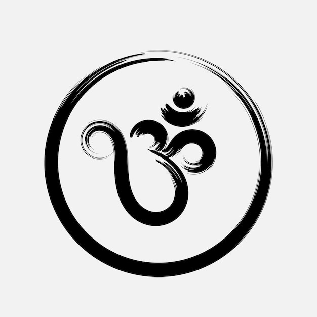 Dry brush om tattoo symbol design