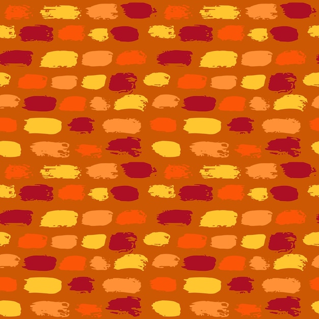 Dry brush seamless vector brick wall imitation pattern