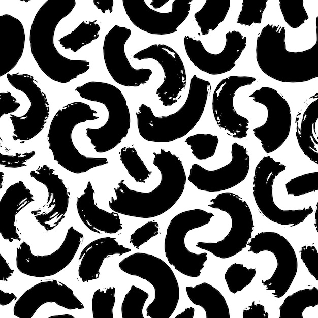 Dry brush strokes seamless pattern hand drawn artwork abstract vector background