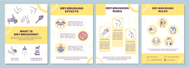 Dry brushing instructions brochure template illustration