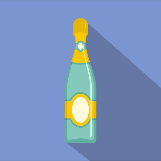 Dry champagne icon Flat illustration of dry champagne vector icon for web