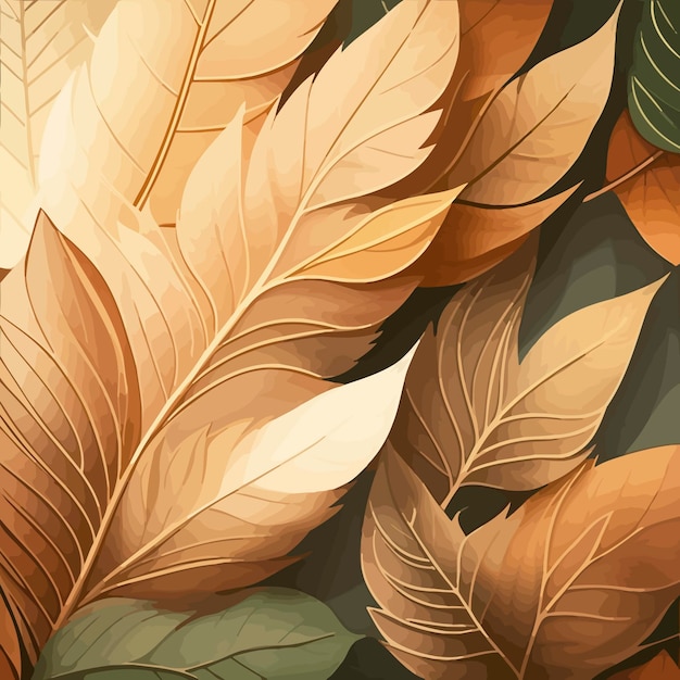 dry foliage golden tones nature illustration