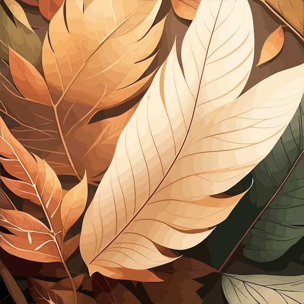 dry foliage golden tones nature illustration