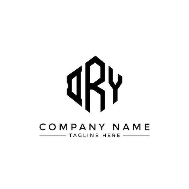 Vector dry letter logo design with polygon shape dry polygon and cube shape logo design dry hexagon vector logo template white and black colors dry monogram business and real estate logo