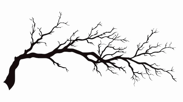 Dry Tree Branch Vector Isolated Icon for Designs and Graphics