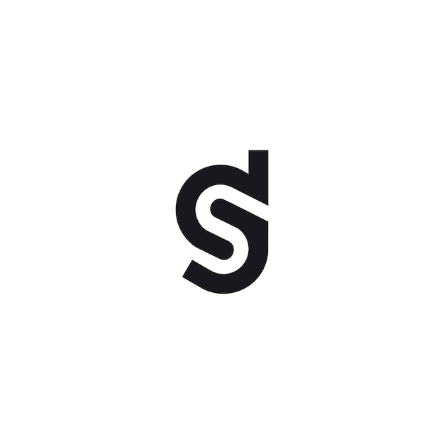 DS SD initial monogram vector icon illustration