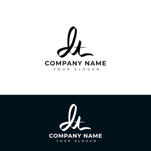 Dt Initial signature logo vector design