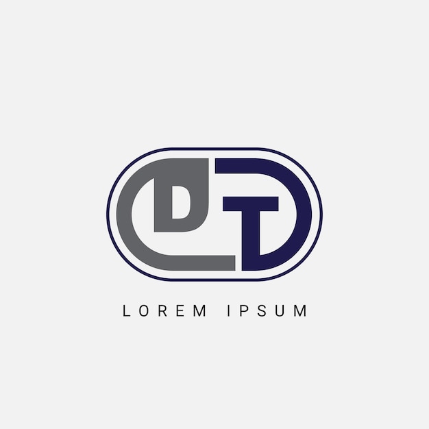 Vector dt or td letter logo design with a creative cut letter initial logo design