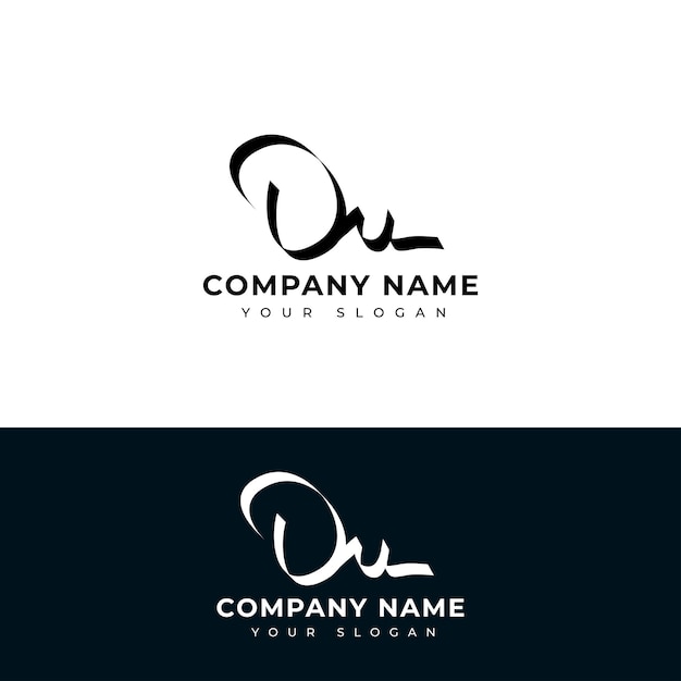 Du Initial signature logo vector design