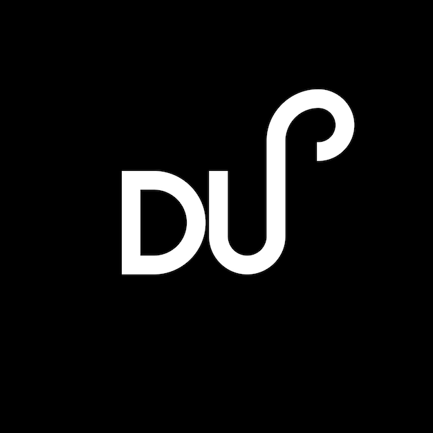 DU letter logo design on black background DU creative initials letter logo concept du letter design DU white letter design on black background D U d u logo