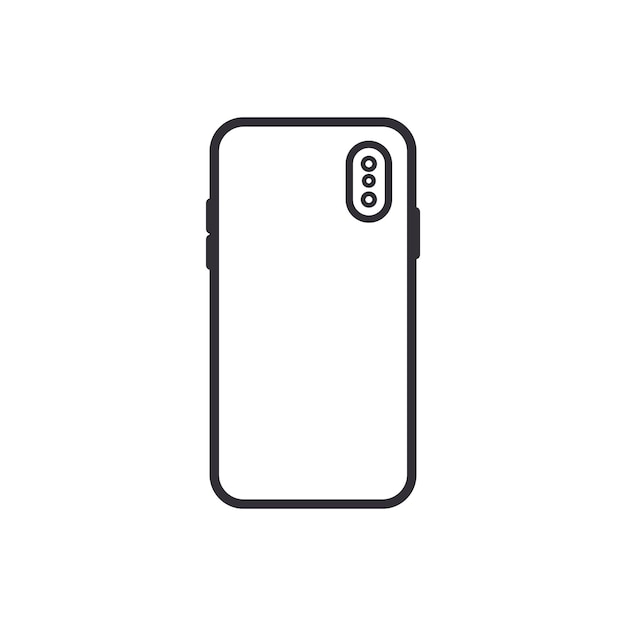 Vector dual camera smartphone back view vector icon vector illustration