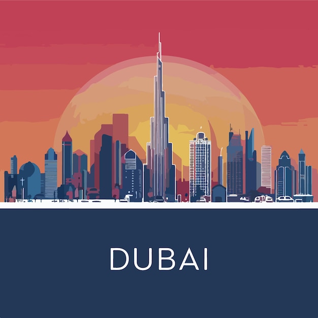 Dubai City Skyline Vector