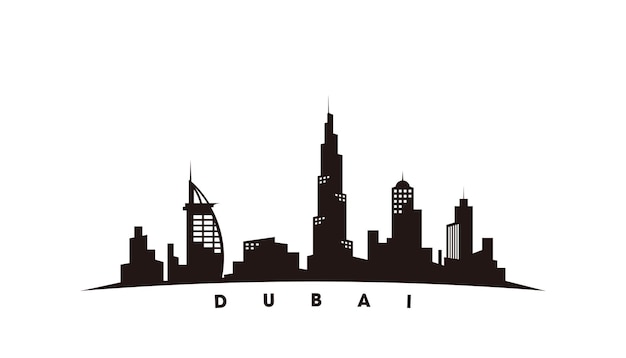 Dubai skyline illustration silhouette vector