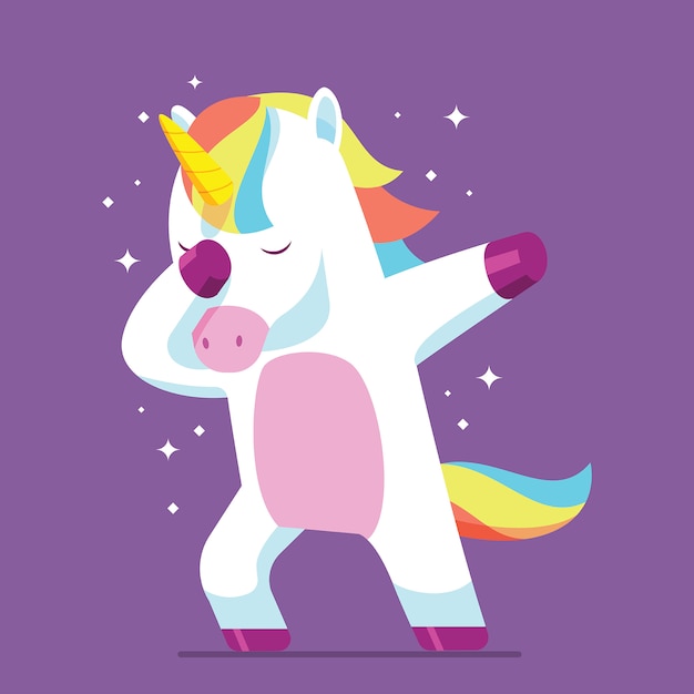 dubbing unicorn character vector illustration