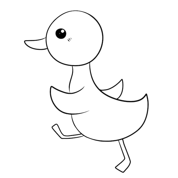 duck cartoon cute animal doodle kawaii anime coloring page cute illustration clip art character