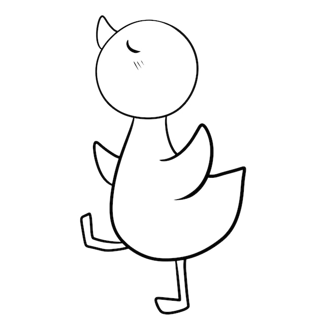 duck cartoon cute animal doodle kawaii anime coloring page cute illustration clip art character