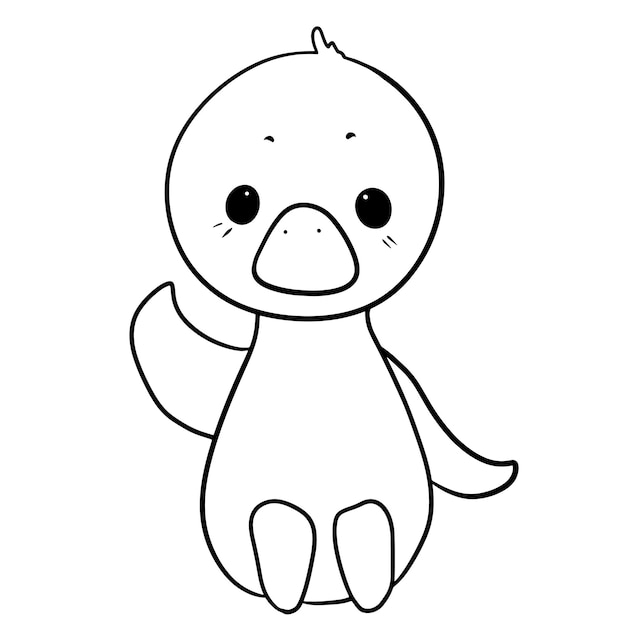 duck cartoon cute animal doodle kawaii anime coloring page cute illustration clip art character