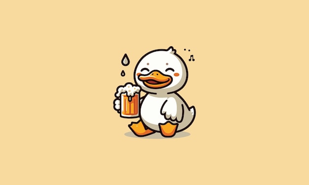 Vector duck character vector illustration flat design