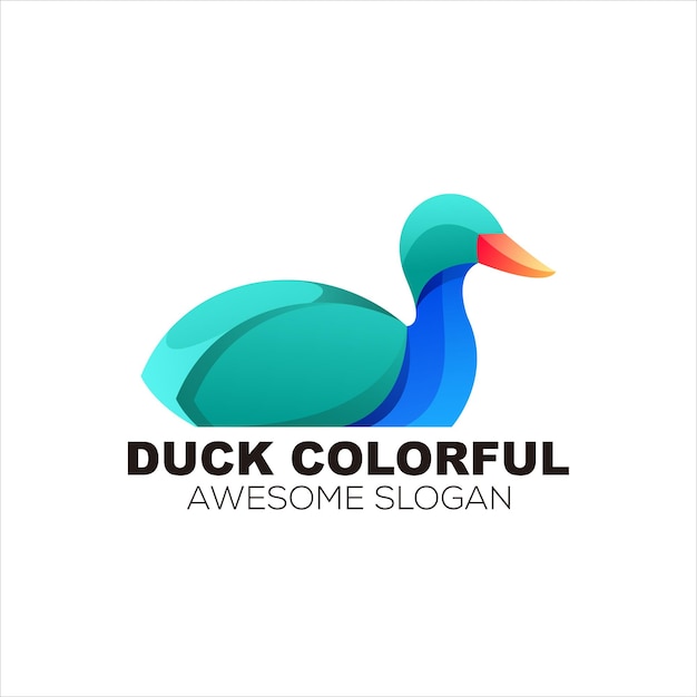 duck colorful logo gradient vector