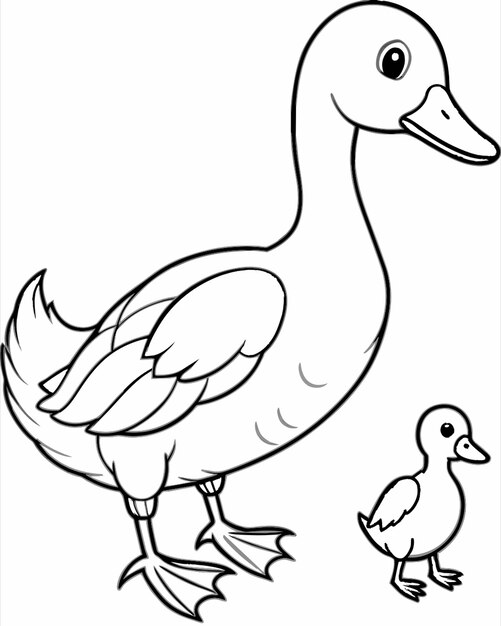 Vector a duck and a duck are on a white background