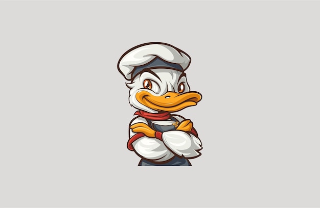 Duck in hat vector illustration flat design