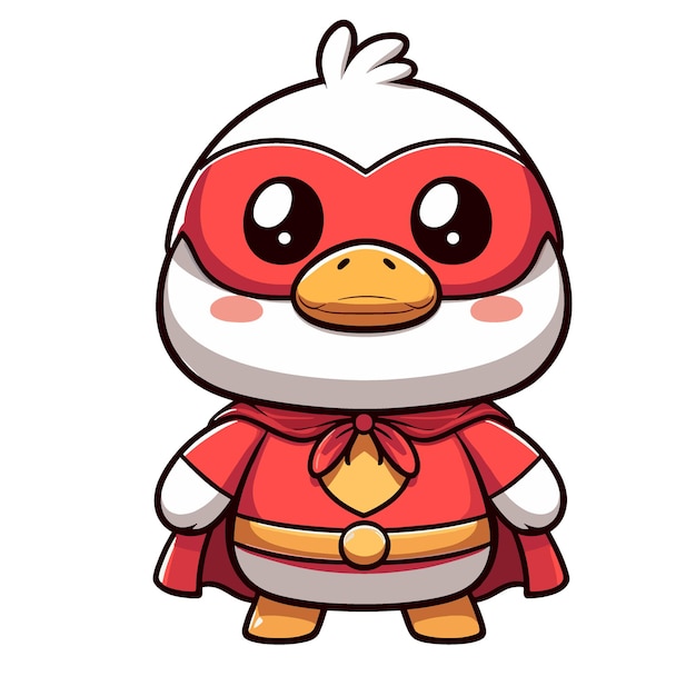 Duck hero Cartoon Mascot Illustration of duck cartoon