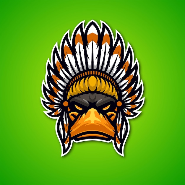 Duck indian masscot illustration premium vector