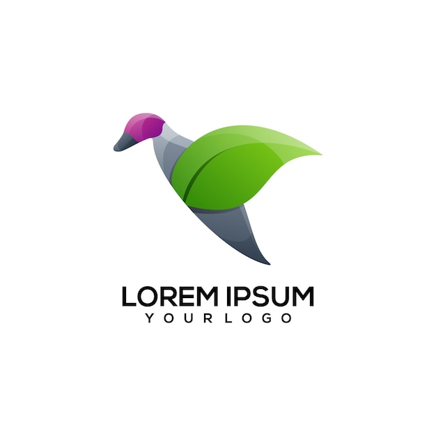 Duck leaf logo design colorful