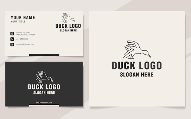 Duck line logo template monogram style